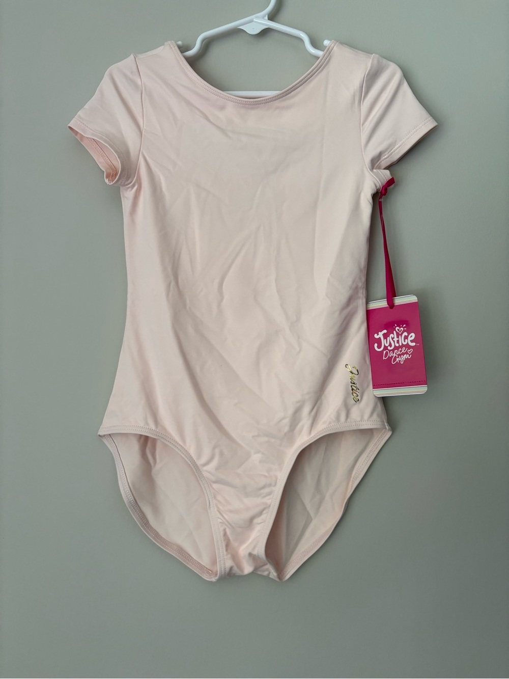 Justice Light Pink Cap Sleeve Dance Leotard